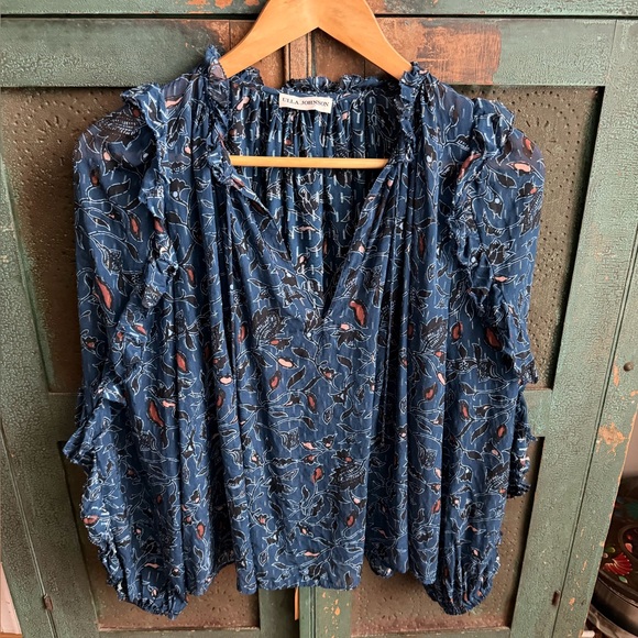 Ulla Johnson Silk Atiya Blouse in Dusk - Picture 2 of 9